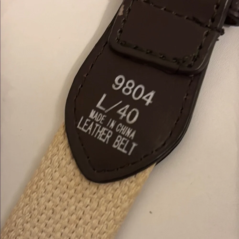 Navy and Brown Fish Theme Belt with Gold Buckle